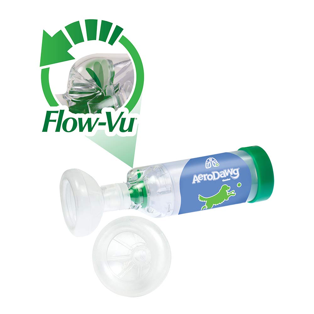 AeroDawg The Original canine Aerosol chamber Inhaler Spacer for Medium & Large Dogs with Exclusive Flow-VU Indicator