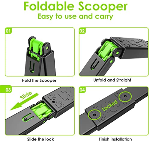 TIMINGILA Pooper Scooper - 28" Long Handle, Durable Spring, Portable for Dogs, Green