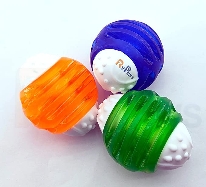 Pups&Pets Natural Rubber Rolled Or Shake Funny Sound Ball Laughing Ball Toy For Medium And Small Dogs (Multicolor  Pack Of 1)