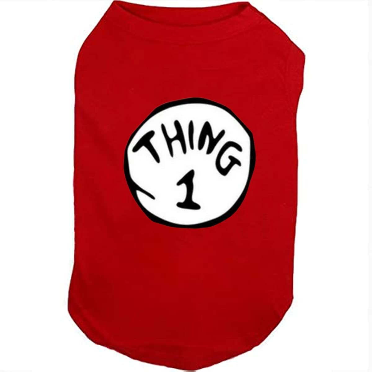Sueosu Dog Shirts For Pet Clothes Soft Breathable Puppy Shirts Pop Culture Thing 1 To Thing 9 Printed Pet T-Shirt (Red-1, Medium)
