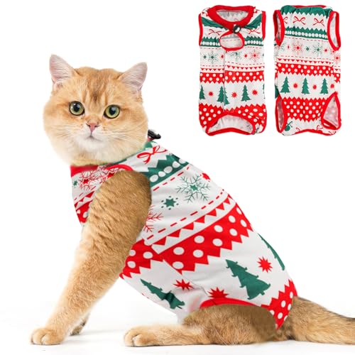 Avont Cat Recovery Suit Post Surgery, Elizabethan Collar & Cone Alternative, Kitten Onesie Pet Surgical Spay Shirt For Abdominal