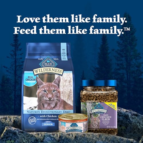 Blue Buffalo Wilderness Natures Evolutionary Diet High-Protein, Grain-Free Natural Dry Food for Adult Cats, Chicken, 11-lb. Bag