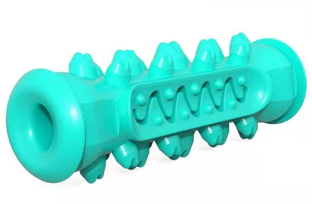 Woofy Dog Chewable Puppy Teething Toys Dog Dental Care Toothbrush Sawtooth Shape Dog Teeth Cleaning Toys (Aqua)
