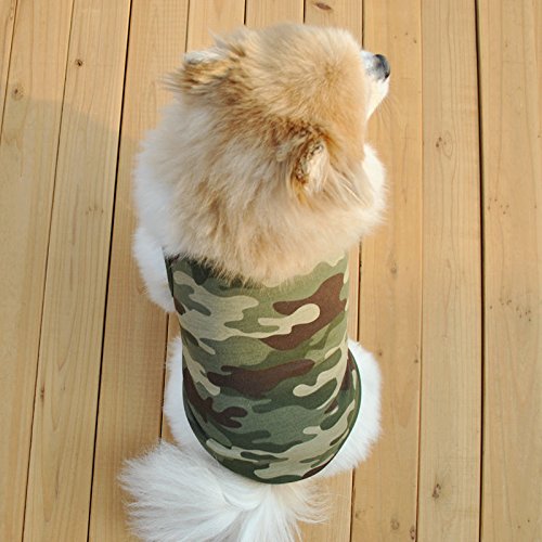 Dog Shirts Pet Shirts Dog T-Shirt Puppy Dog T Shirt Dog Vest Puppy Vest Pet Clothing Puppies Clothes For Small Dogs Doggie Tee Summer Apparel Female Dog Shirt Beach Wear¡ (X-Small, Green Camo)