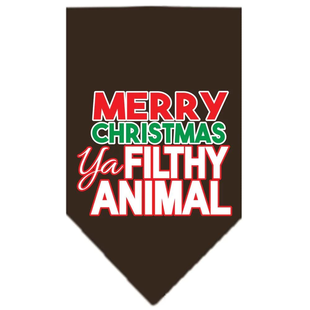 Mirage Pet Products 66-161 LGBR Ya Filthy Animal Screen Cocoa Print Bandana, Large