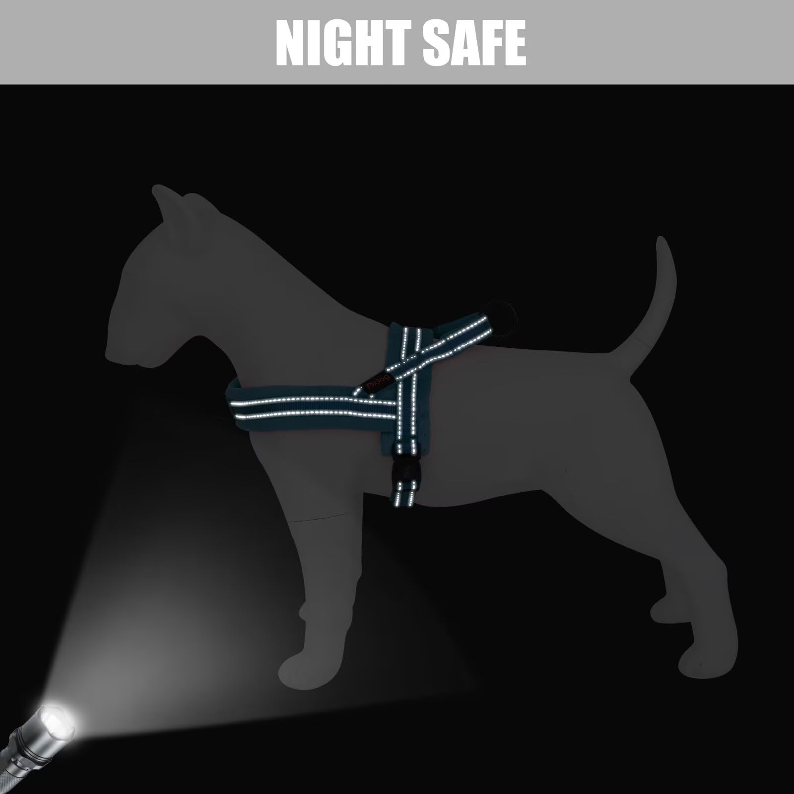 Didog Soft Flannel Dog Harness - Escape Proof, Quick Fit, Reflective, XXS (Chest 12-15"), Blue, Model SBH011BLUE-XXS