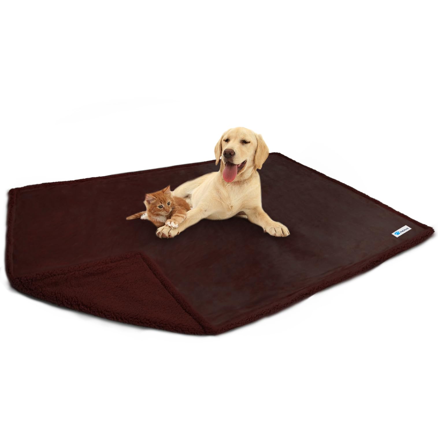 Petami Waterproof Dog Blanket For Bed, Xl Dog Pet Blanket Couch Cover Protection, Sherpa Fleece Leakproof Bed Blanket For Crate Kennel Sofa Furniture Protector, Reversible Soft Plush 80X60 Brown Brown