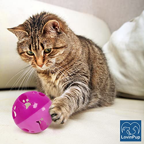 Lovinpup Cat Ball Toy With Bell Larger Size, Bells Jingle As Balls Roll, Cat Toy For Small Or Large Cats, Or Other Animals (Blue