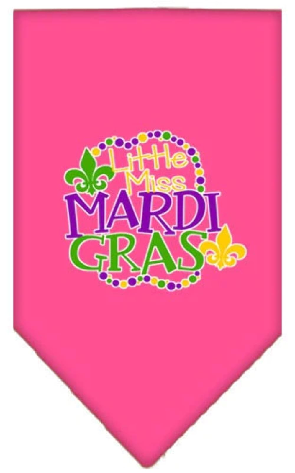 Mirage Pet Product Miss Mardi Gras Screen Print Mardi Gras Bandana Light Pink Large