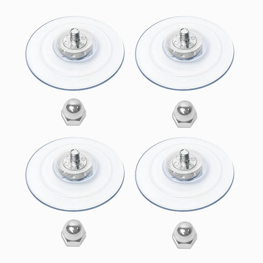 Amosijoy 4 Pack Cat Window Perch Suction Cup, Strong Adhesive Replacement Suction Cup With Screws For Foldable & Cordless Cat Wi