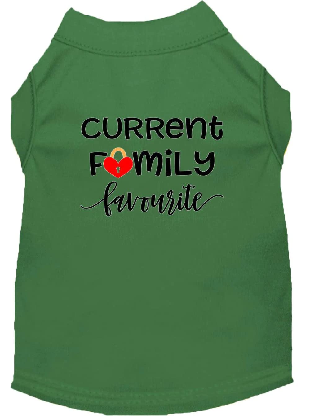 Pet Dog & Cat Shirt Screen Printed, "Current Family Favorite" Black XL (14-20 lbs.)