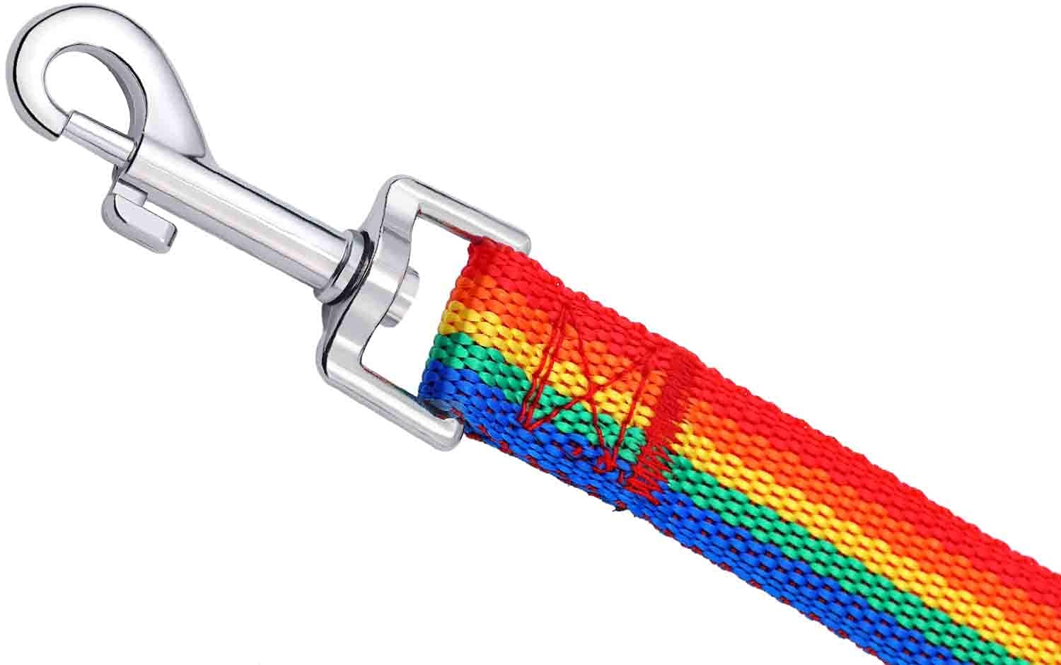 Amagood 6 Ft Puppy/Dog Leash, Strong And Durable Traditional Style Leash With Easy To Use Collar Hook,Dog Lead Great For Small And Medium And Large Dog (3/4 In X 6 Ft(Pack Of 1), Rainbow)