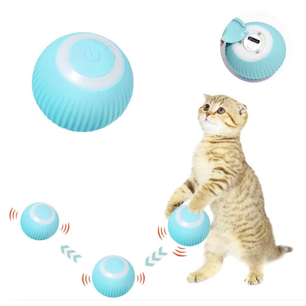 Ali Shipping Smart Led 360 Rotating Cat Toy Ball  Interactive, Rechargeable, Automatic Chasing Toy With Obstacle Avoidance For 