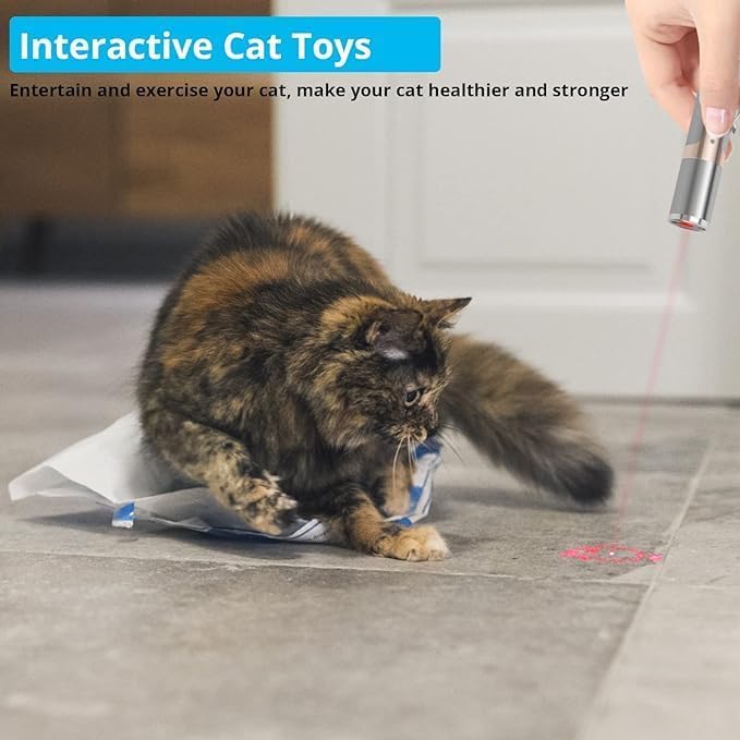 Lzonunl Cat Toy Set - 2 Rechargeable Interactive Mice, 3 Modes, Stainless Steel, Silver, Model 9130 for Cats and Dogs