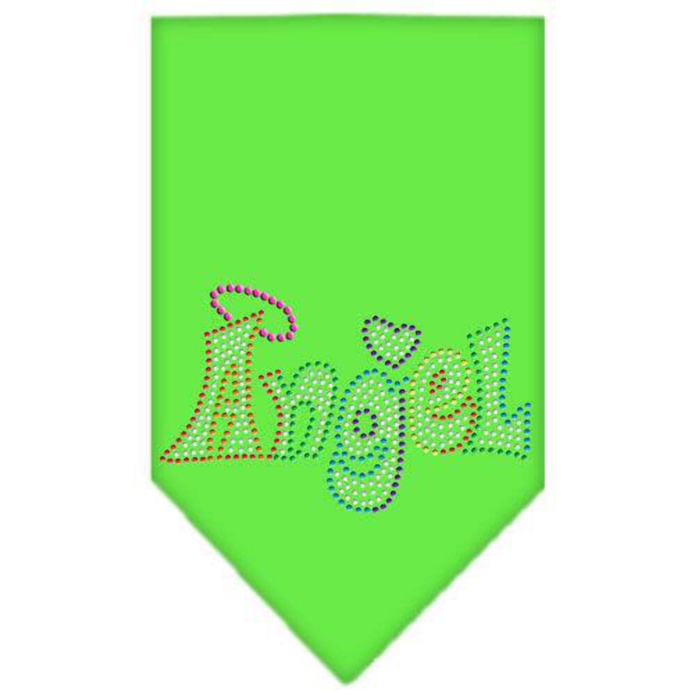 Mirage Pet Products 67-97 SMLMG Technicolor Angel Rhinestone Lime Green Print Bandana, Small