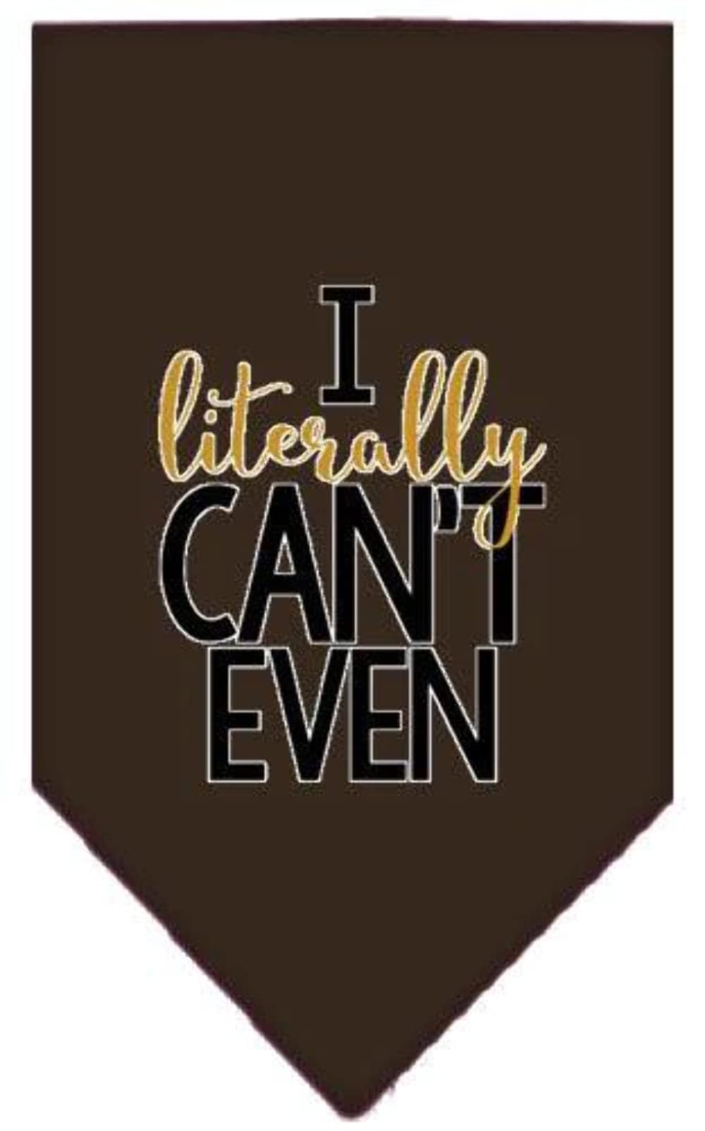 Pet and Dog Bandana Screen Printed, "I Literally Can't Even" Orange Small