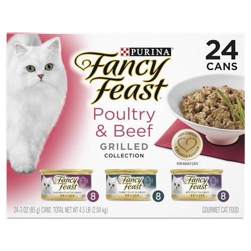 Fancy Feast Gourmet Cat Food Grilled 3-Flavor Variety, 24 ct, 3 oz