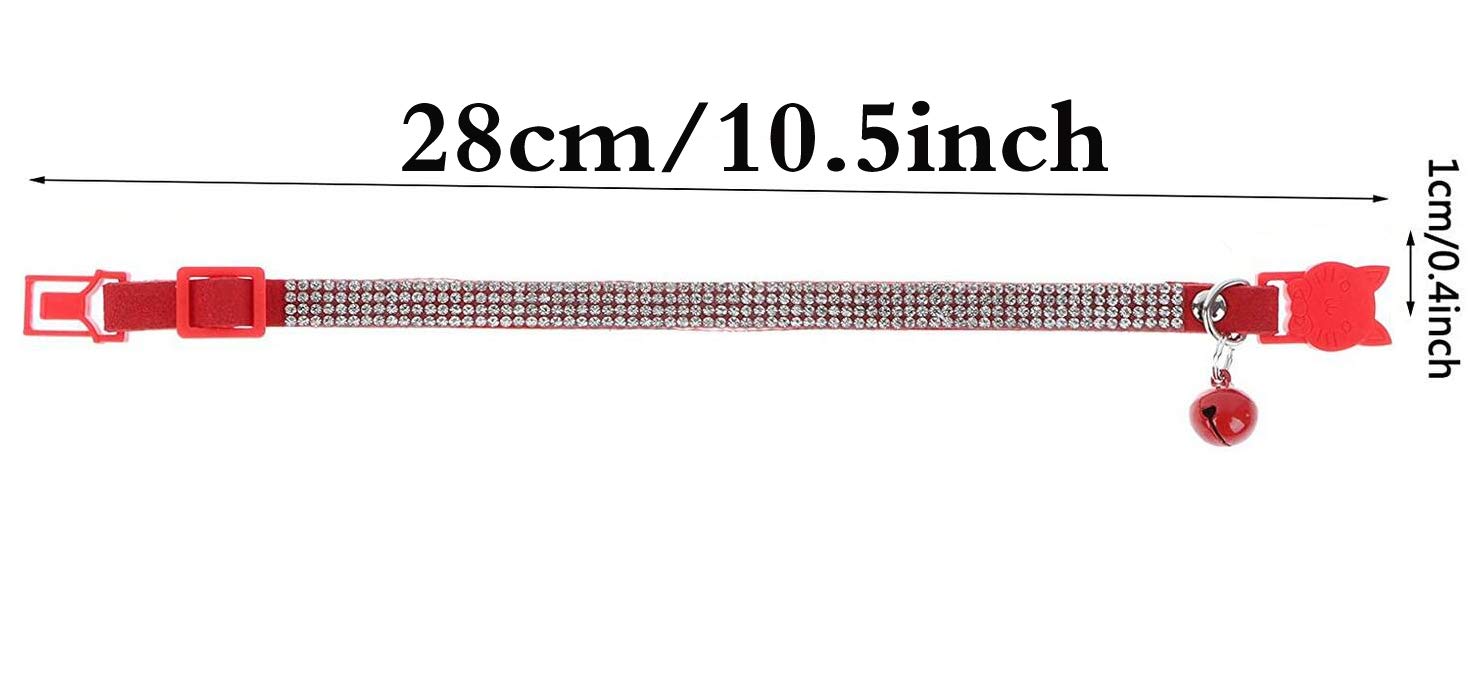 Haoyueer Rhinestones Dog Cat Collars With Bell Bling Pet Puppy Collars With Soft Velvet Crystal Collars Girl Jeweled Necklace (Blue)