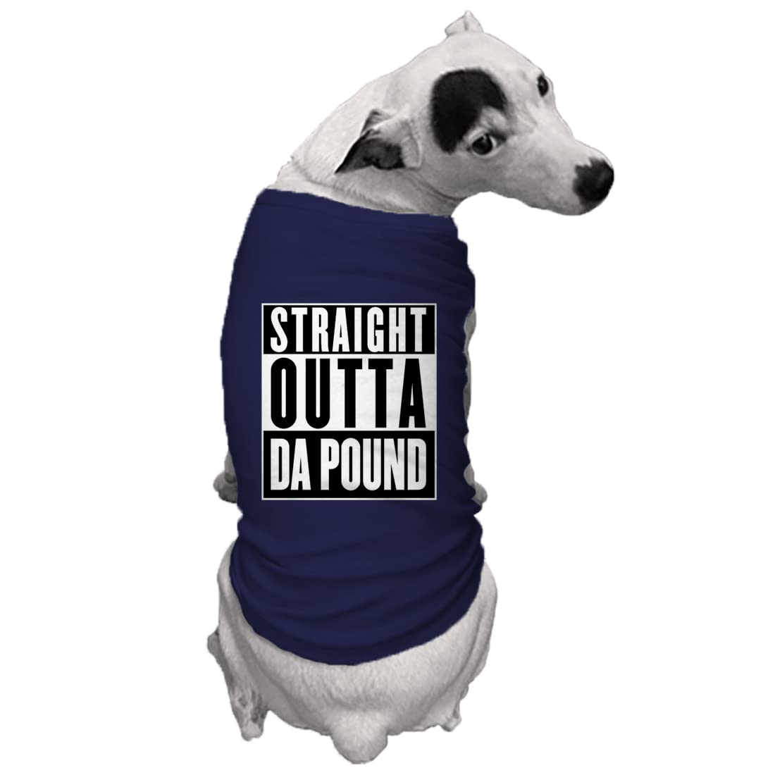Straight Outta Da Pound - Rescue Dog Shirt (Navy, X-Large)