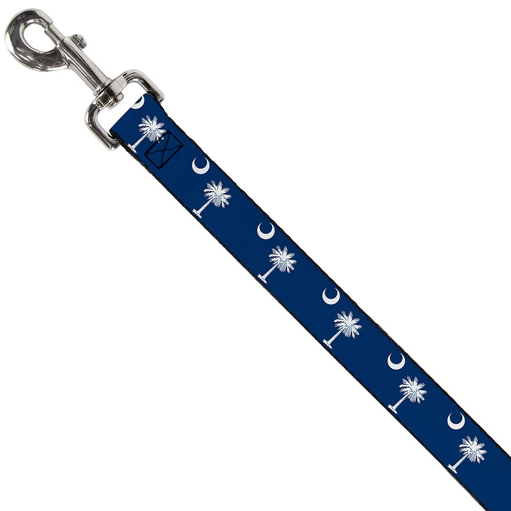 Buckle-Down Dog Leash South Carolina Flags 6 Feet Long 0.5 Inch Wide