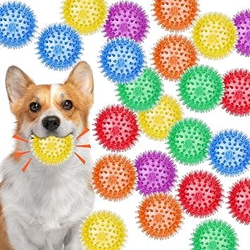 Kspups Dog Spiky Ball Toys, Dog Squeaky Chew Balls With Ultra Bouncy, Durable Tpr Rubber Dog Toys Ball For Puppy Teething Toys A