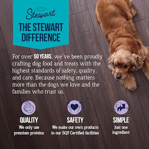 Stewart Single Ingredient Freeze Dried Raw Dog Treats, Venison Liver, 3 Ounce Resealable Pouch, Training Treats or Meal Topper D
