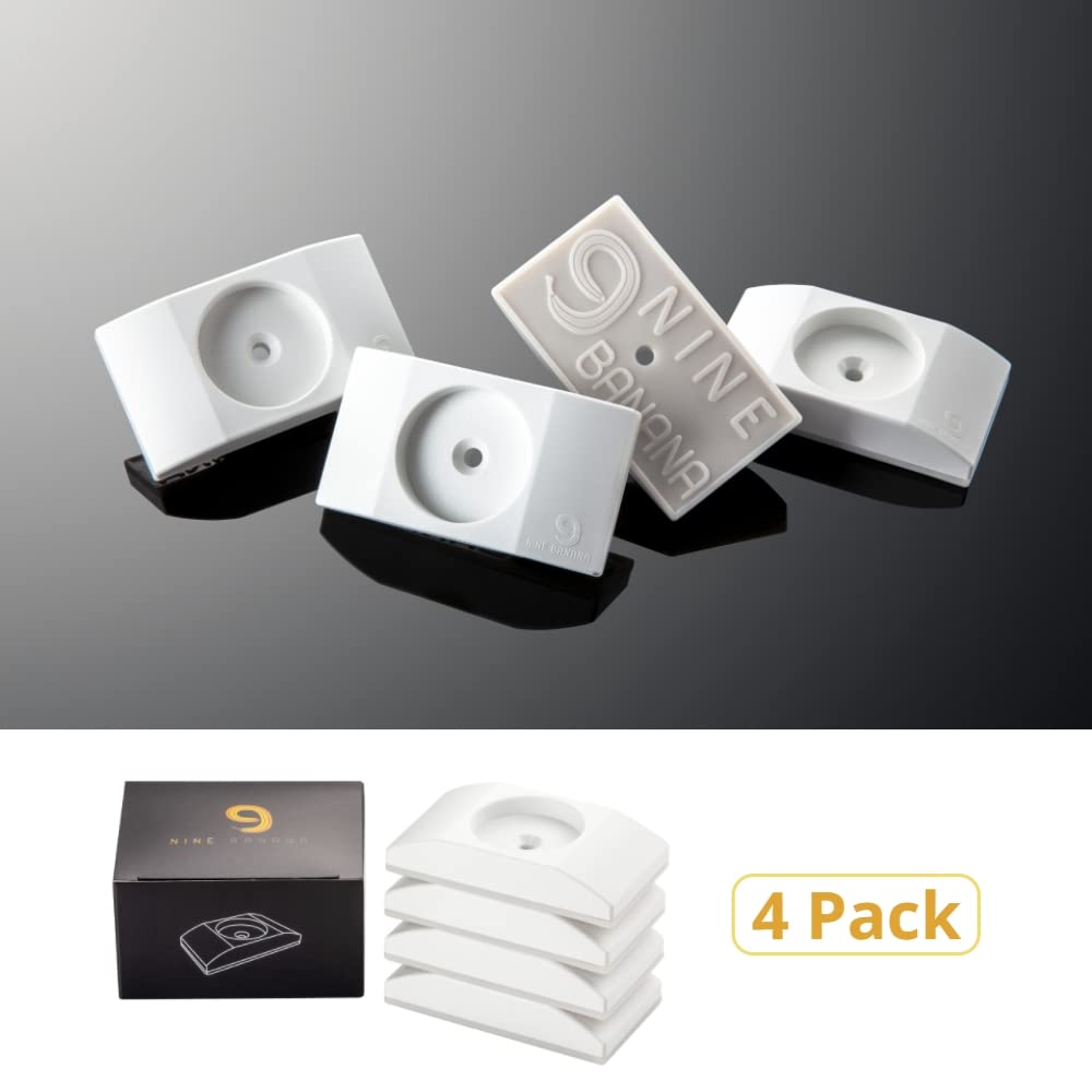 NINE BANANA 1st Nonslip Sturdy & Stylish Matte White Rectangle Baby Gate Wall Protector (4Pack x 1Set) : Safety Wall Pads for Ch