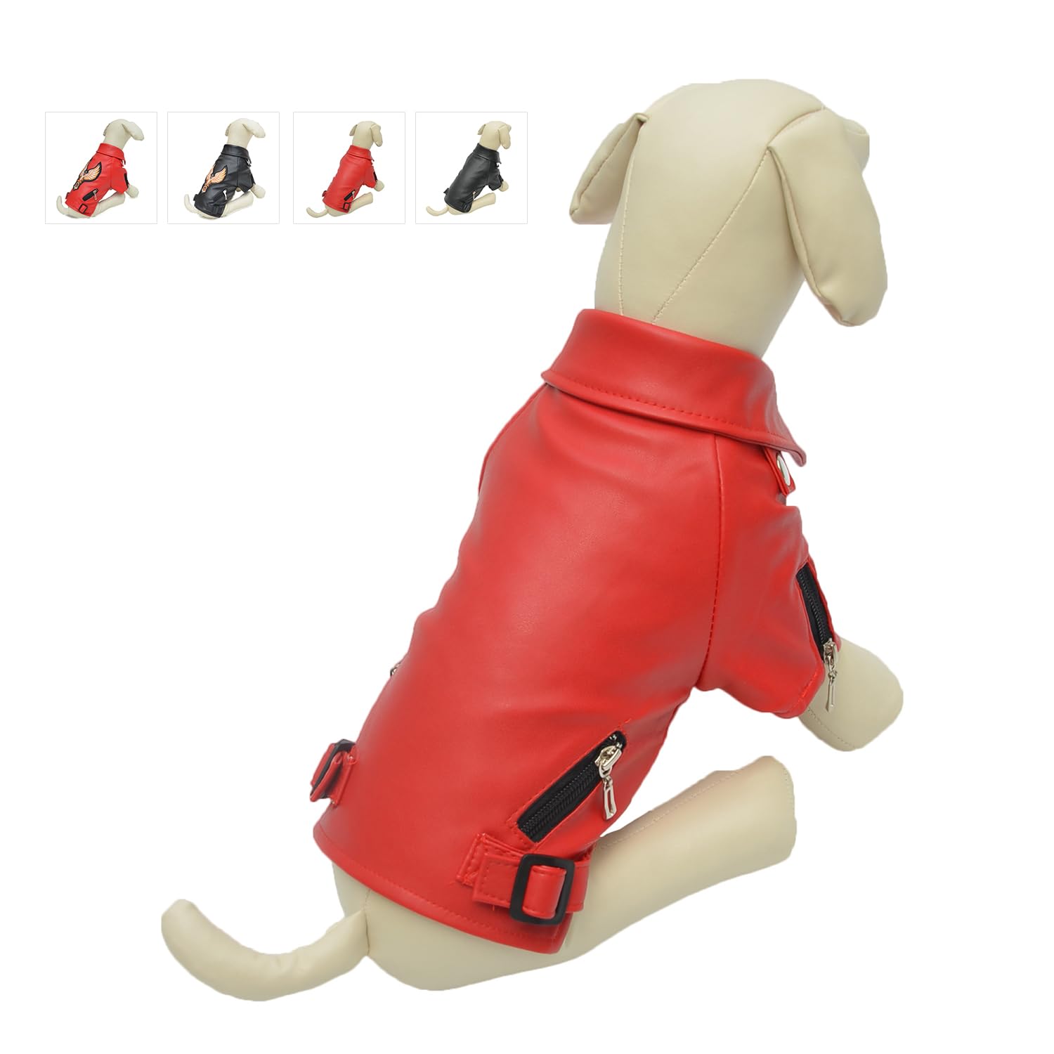 Lovelonglong Cool Dog Leather Jacket, Warm Coats Dogs Windproof Cold Weather Coats For Large Medium Small Dogs, Boston Terrier C