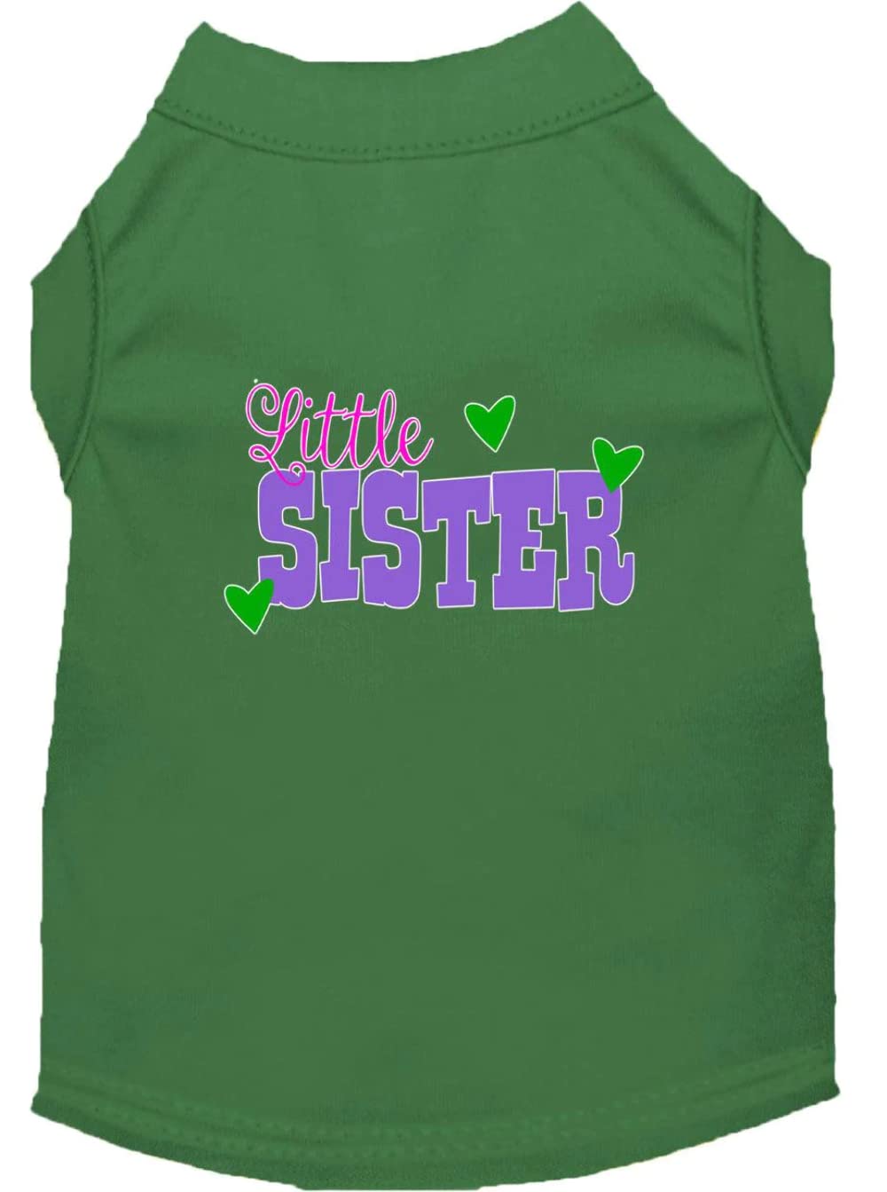 Pet Dog & Cat Shirt Screen Printed, "Little Sister" Emerald Green SM (3-6 lbs.)