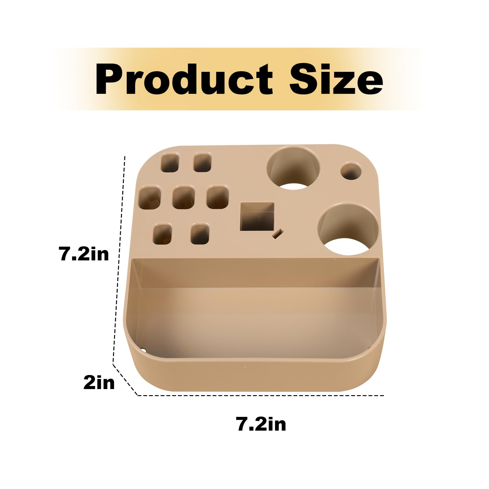 Huioqwe Pet Grooming Tool Organizer - Space-Saving Design, Square, Bronze Square, Model LTFH-016
