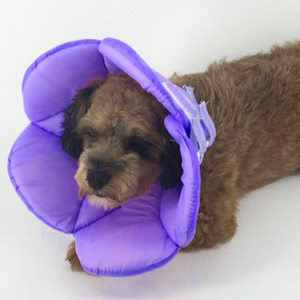 POPETPOP Small Dog Recovery Collar - Cute Cat Flower Neck Cone After Surgery, Adjustable Pet Collar, Surgery Recovery Elizabetha