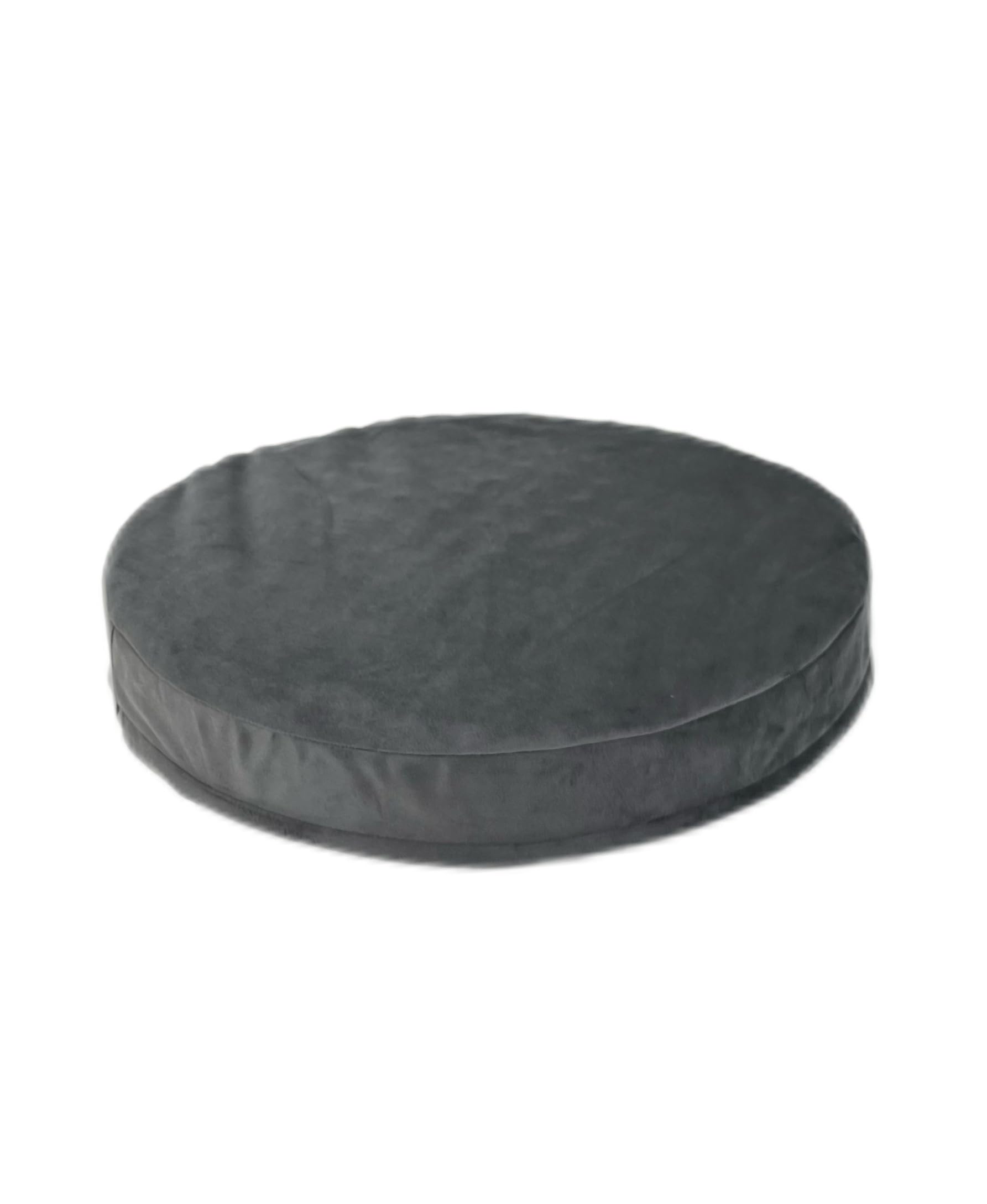 Eechicspace Waterproof Round Dog Bed With Washable Removable Cover & Liner Grey Velvet Orthopedic Foam Pad 36 Inch