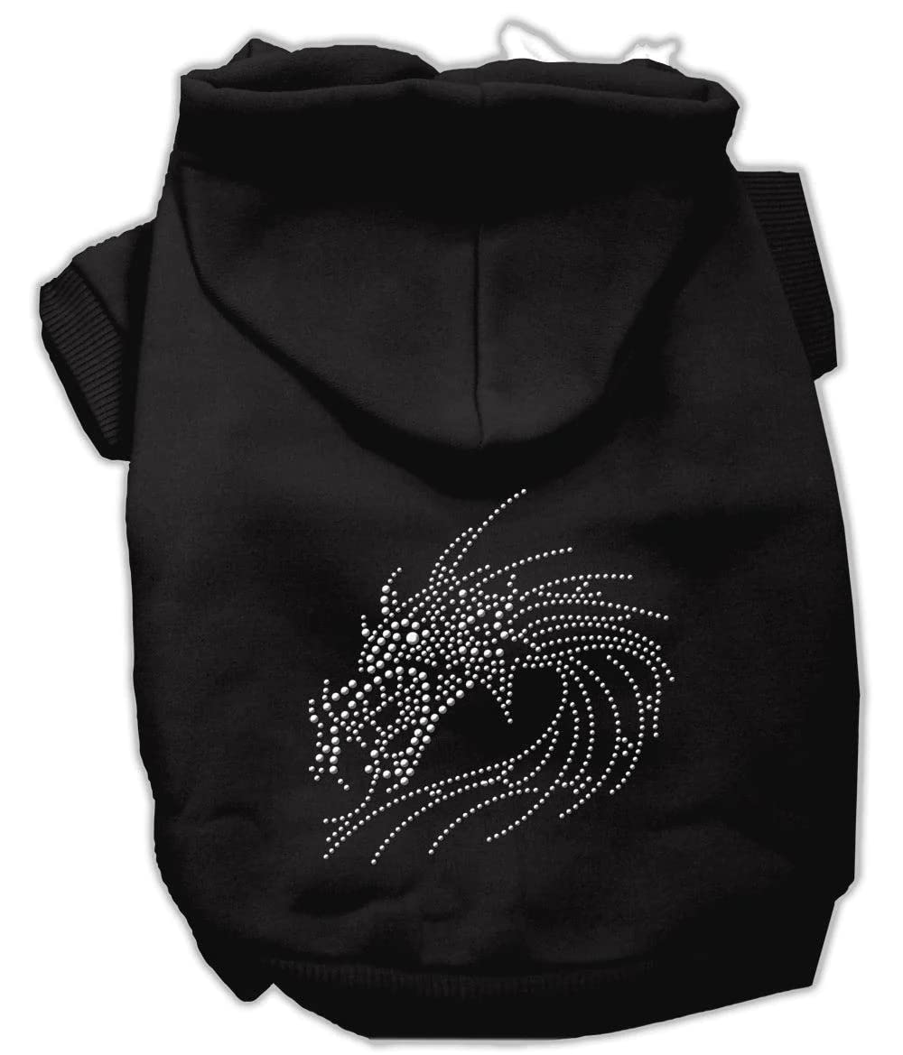 Pet, Dog & Cat Hoodie Rhinestone, "Dragon" Red XS (0-3 lbs.)