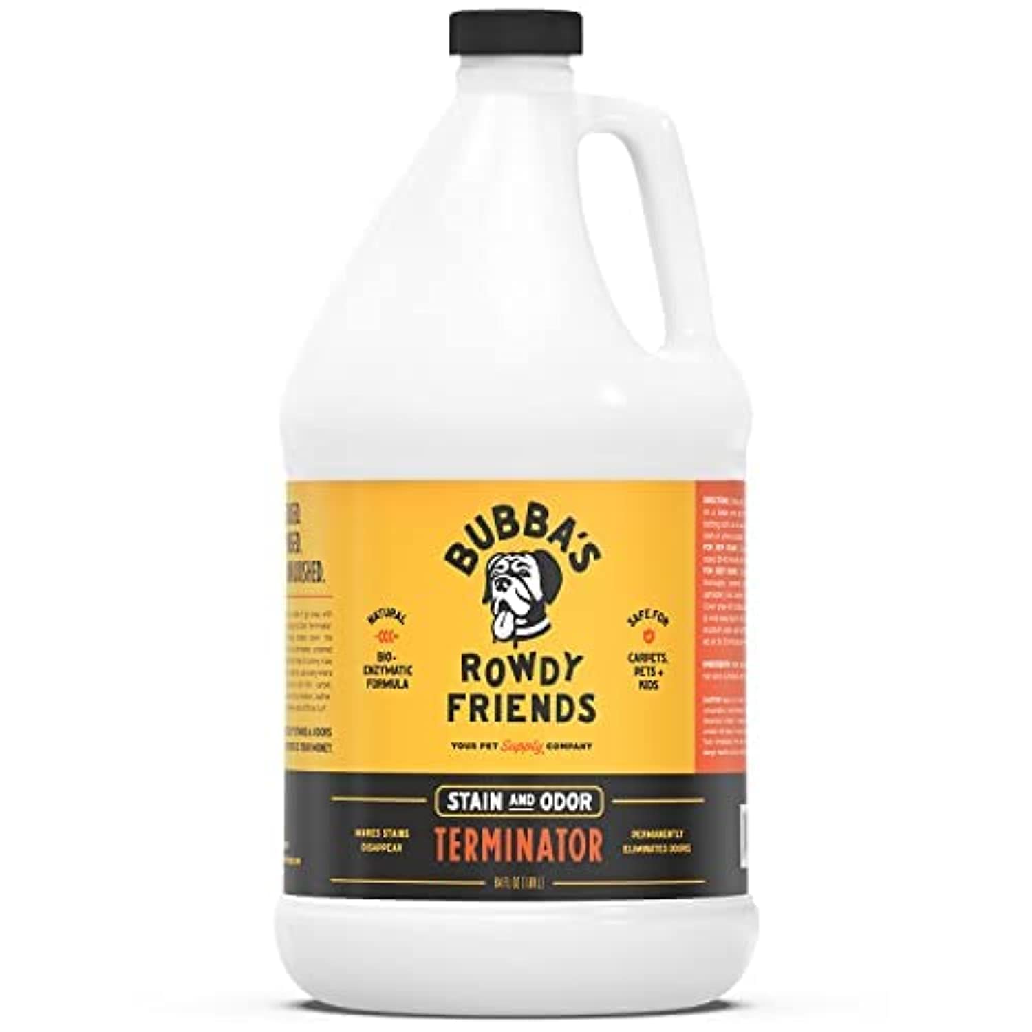 BUBBAS Super Strength Enzyme Cleaner  Pet Odor Eliminator  Carpet Stain Remover  Remove Dog & Cat Urine Odor from Mattress, S