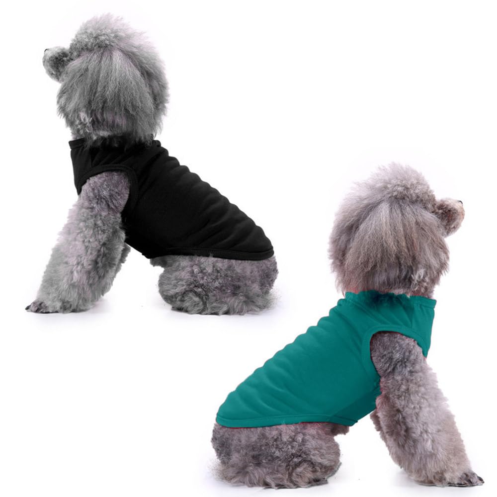 Chol&Vivi Plain Dog Shirt, 4Pcs Blank Cotton Shirts Fit For Extra Small To Extra Large Size Dogs, Sleeveless Apparel Soft And Li