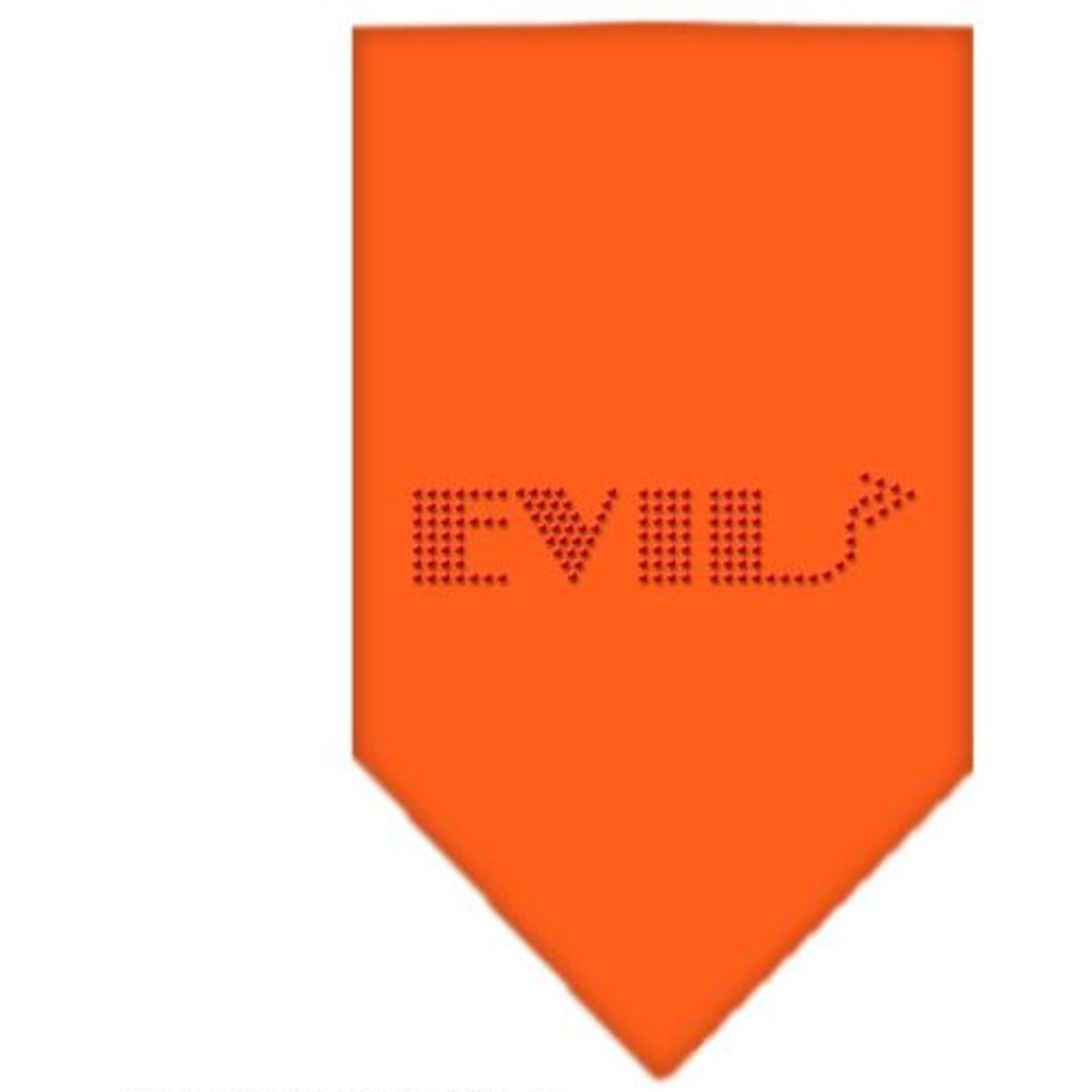Mirage Pet Products Evil Rhinestone Bandana, Small, Orange