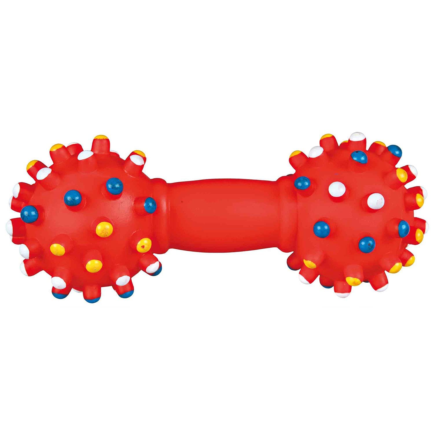 Trixie Dumbbell Dog Chew Toy | Durable NonToxic Vinyl Squeaky Interactive Toy For Dogs, Supports Daily Chewing & Play Activitie