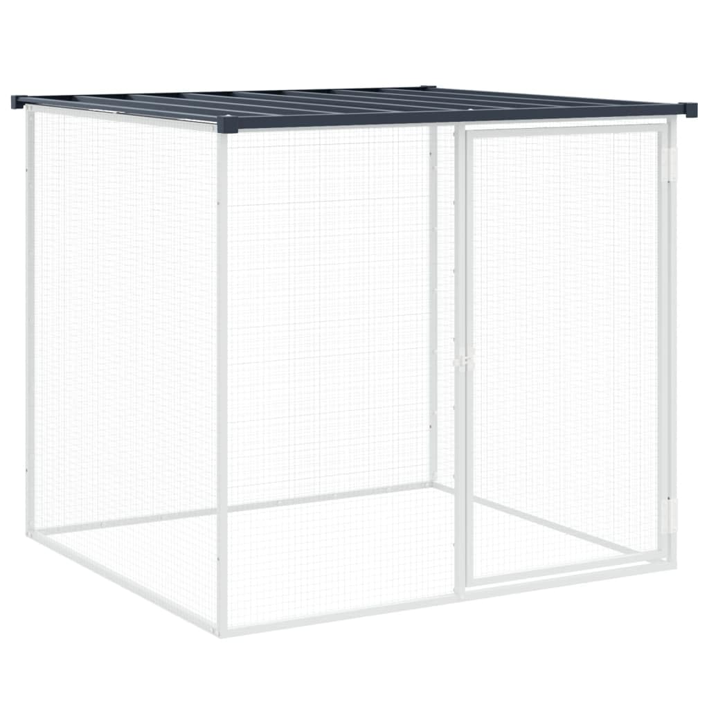 vidaXL Chicken Cage with Roof Anthracite 158.7x38.6x35.4 Galvanized Steel