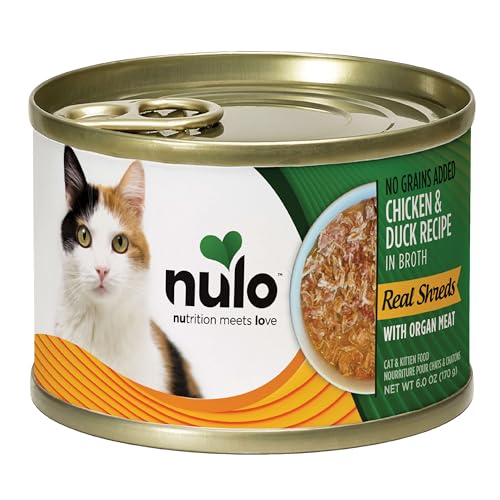 Nulo Real Shreds with Organ Meat Wet Canned Cat Food, Chicken & Duck, 6.0 Ounce, 8 Cans