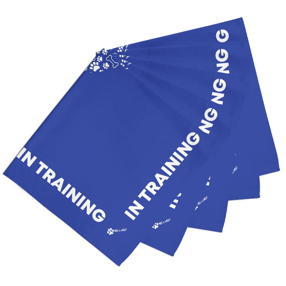 Max And Neo Dog Bandanas - We Donate 1 For 1 To Dog Rescues For Every Product Sold (5 Pack, In Training)