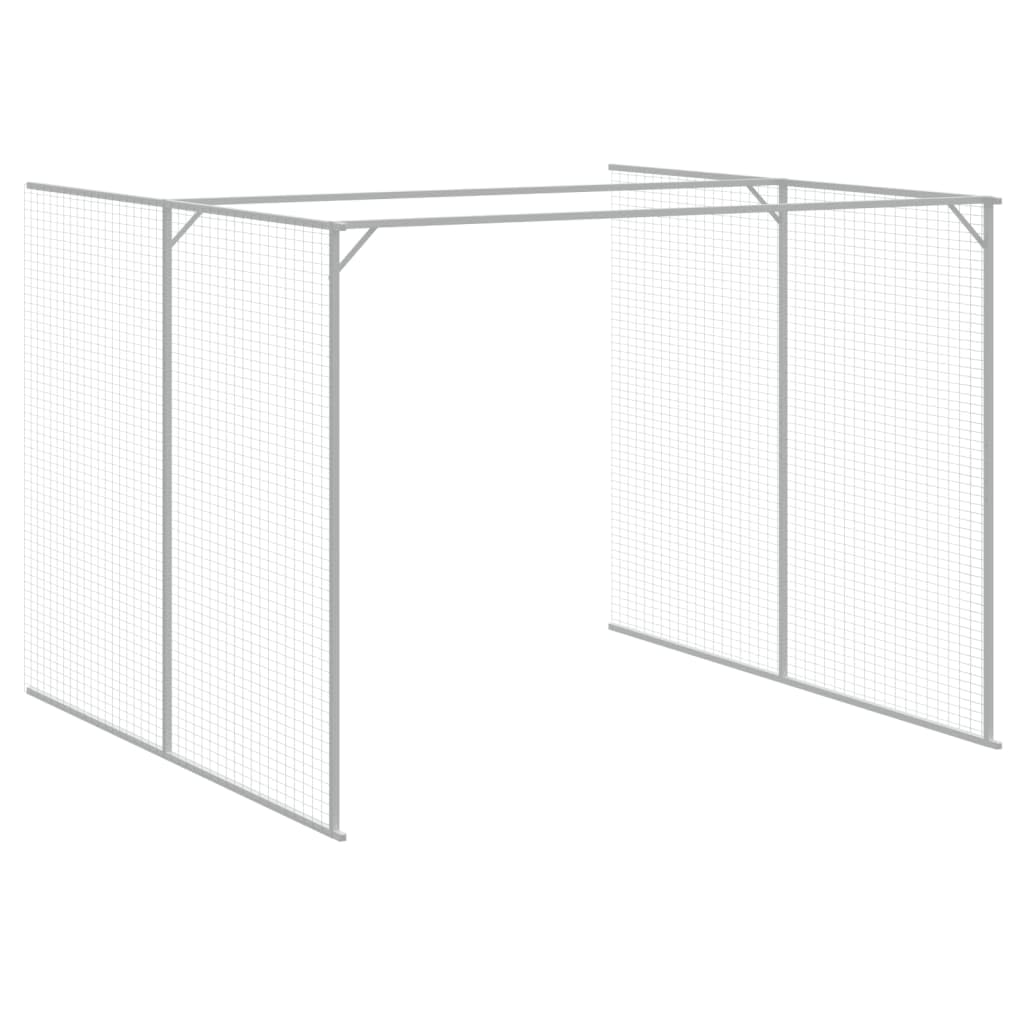 vidaXL Dog House with Run Anthracite 84.3x420.9x71.3 Galvanized Steel