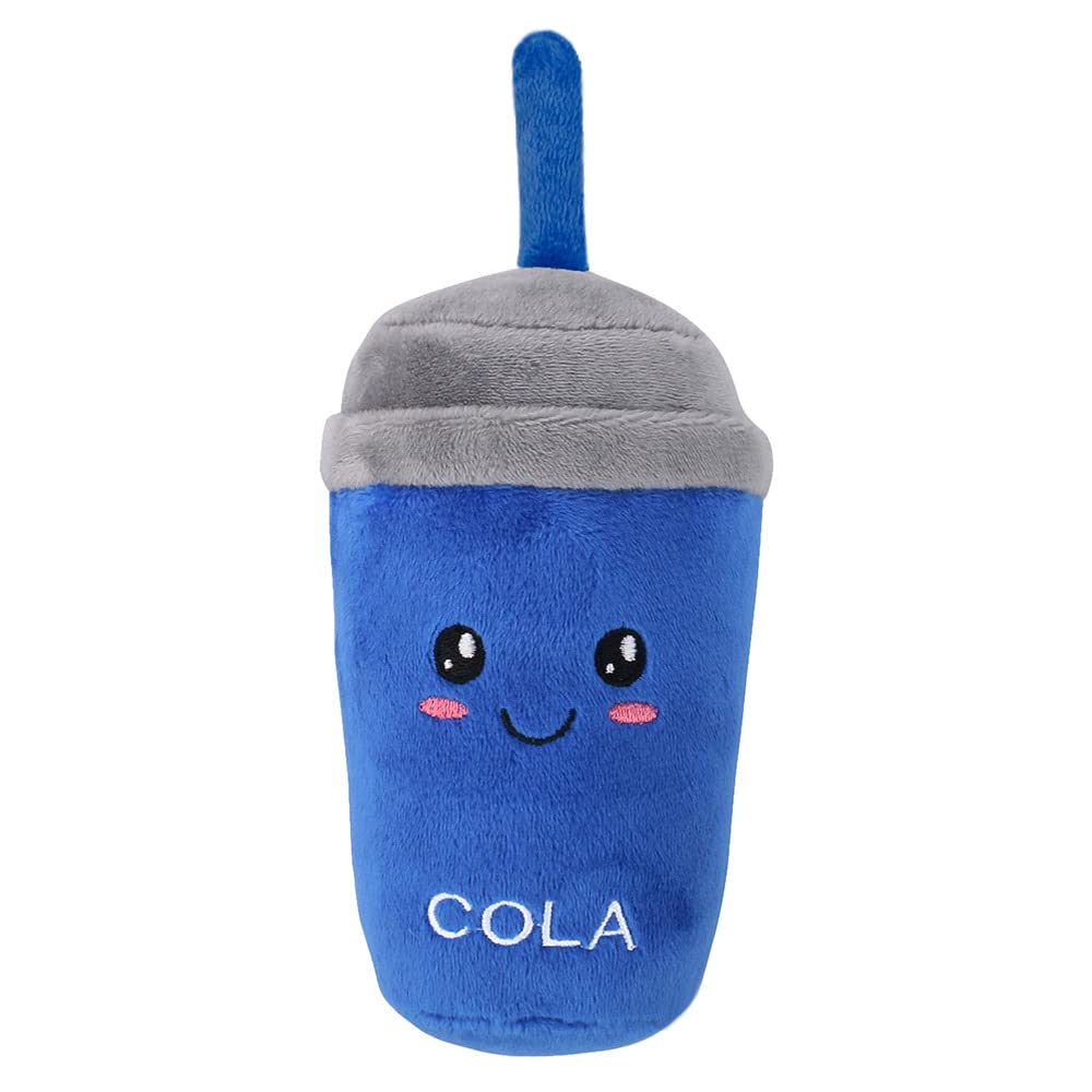 PETANGEL Squeak Cola Shape Dog Plush Toys Cuddly Toy Robust Puppy Gift for Small Medium and Large Dogs Squeaky Chew Toys for Dog