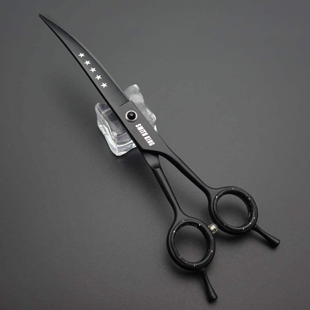 Smithking 7" Professional Dog Grooming Scissors Set, 5-Piece, Stainless Steel, Right-Handed, Black