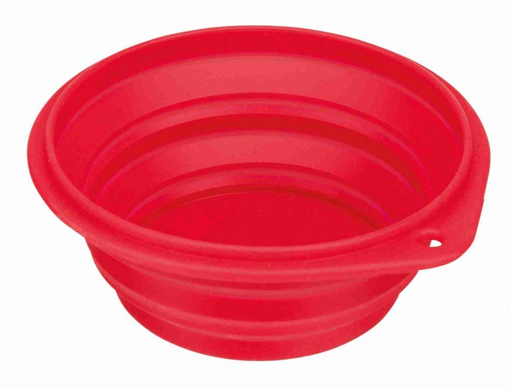 Trixie Foldable Travel Silicone Bowl For Pets Made Of HardWearing NonToxic Silicone, Reduces Down To A Compact Flat Circle Gre