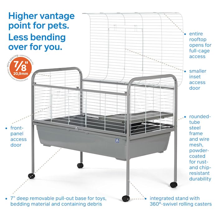 Jumbo Small Animal Home with Stand Gray