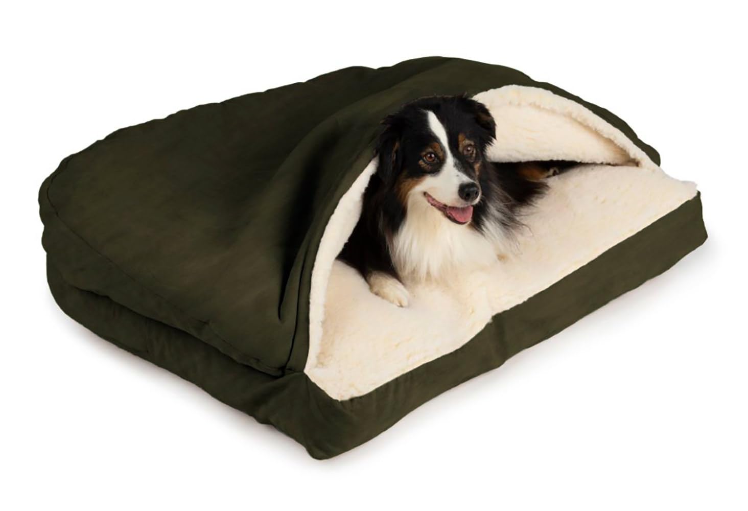 Snoozer Pet Products Rectangle Cozy Cave Dog Bed, Extra Large, Olive