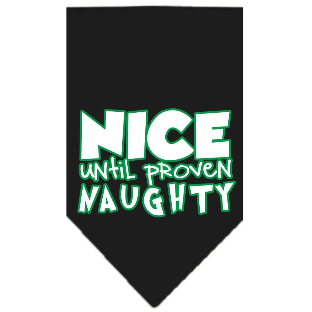 Mirage Pet Products 66-164 LGLMG Nice Until Proven Naughty Screen Lime Green Print Bandana, Large