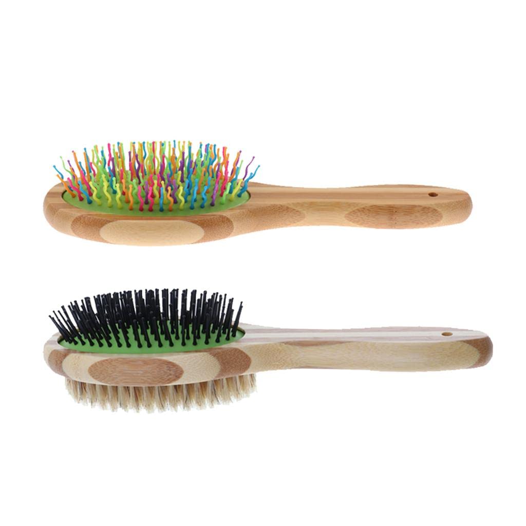 Calandis Pet Bamboo Comb Dog Cat Deshedding Hair Brush Rubber Gilling Multicolor | Brushes, Combs & Rakes | Grooming | Dog Suppl