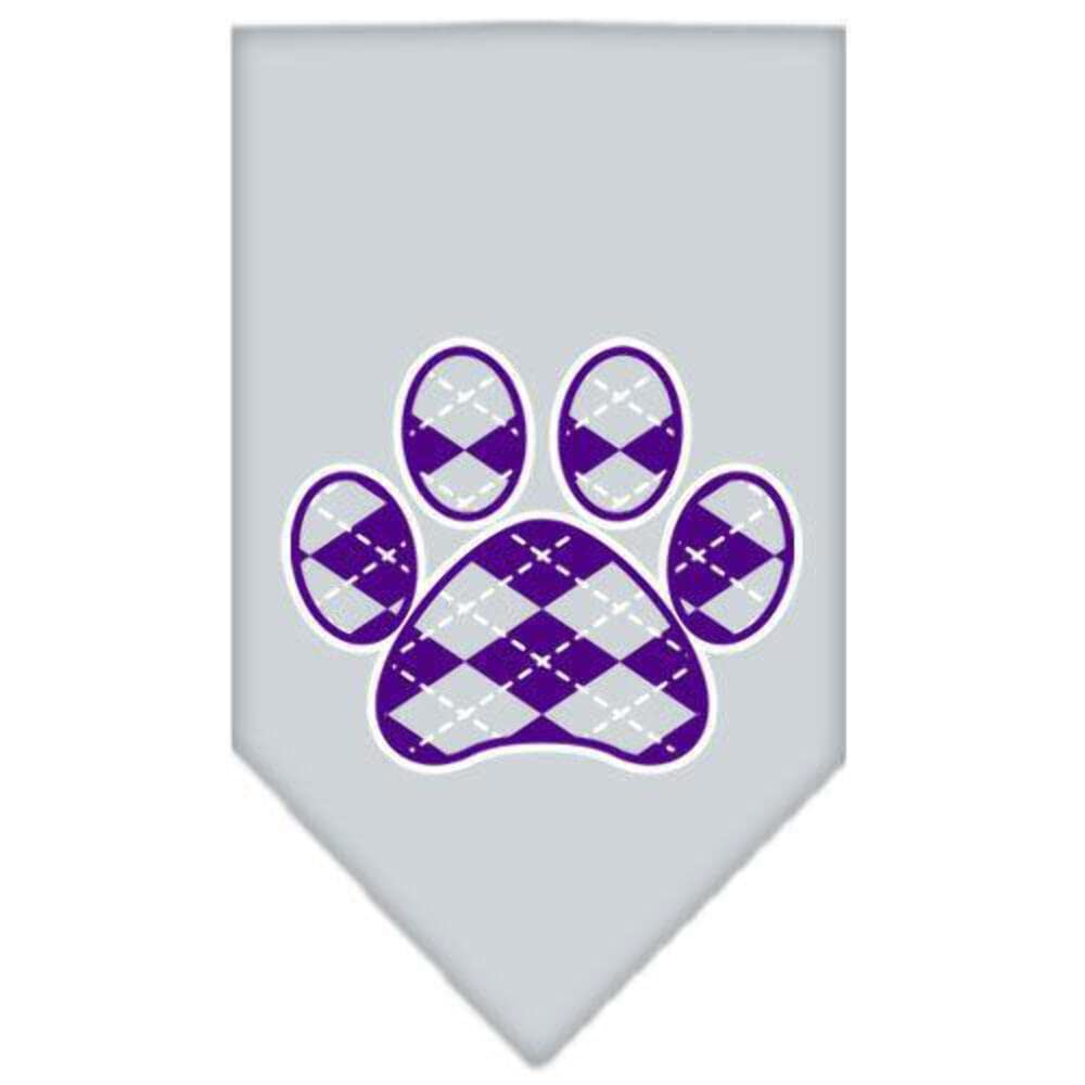 Mirage Pet Products Argyle Paw Purple Screen Print Bandana for Pets, Small, Light Pink