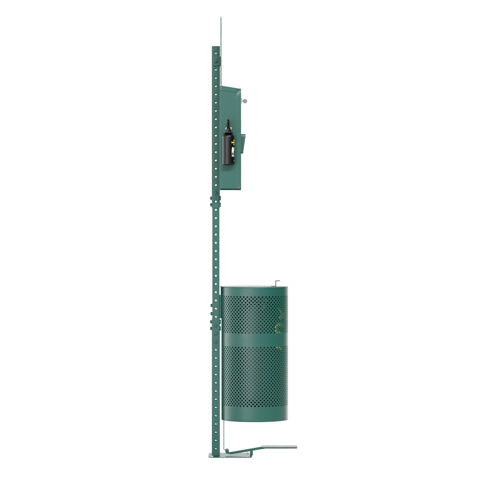 Pet Waste Station with Lidded Pedal Trash Can